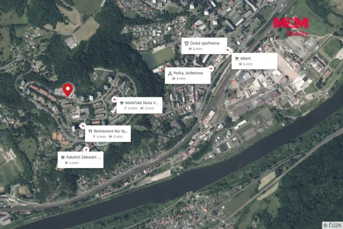 Pronájem bytu 2+kk, Ústí nad Labem, Obvodová, 46 m2
