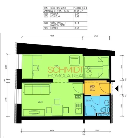 Pronájem bytu 2+kk, Mikulov, Purkyňova, 32 m2