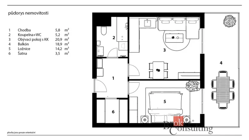 Pronájem bytu 2+kk, Pardubice - Ohrazenice, U Sportovní školy, 50 m2