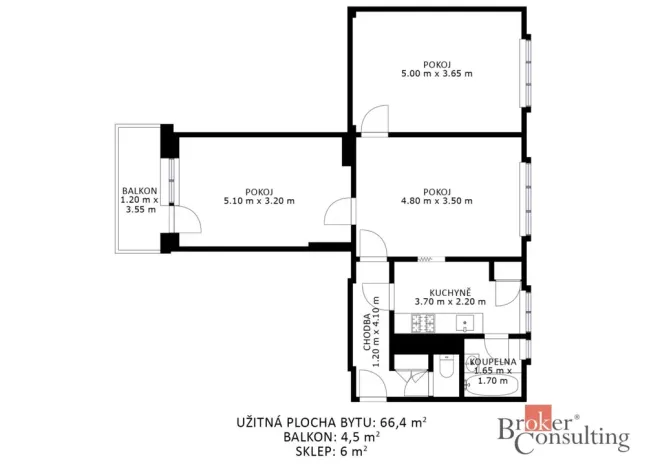 Prodej bytu 3+1, Modřice, Pilcova, 77 m2
