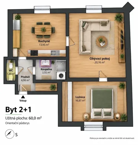Pronájem bytu 2+1, Sulejovice, Kaplířova, 59 m2