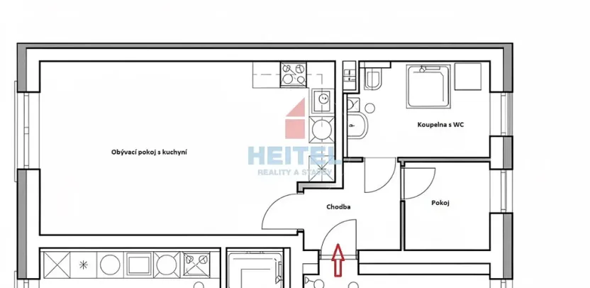 Pronájem bytu 2+kk, Olomouc, Rejskova, 41 m2