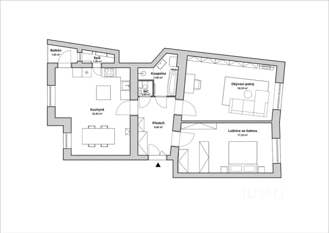 Pronájem bytu 2+1, Praha - Žižkov, Škroupovo náměstí, 78 m2