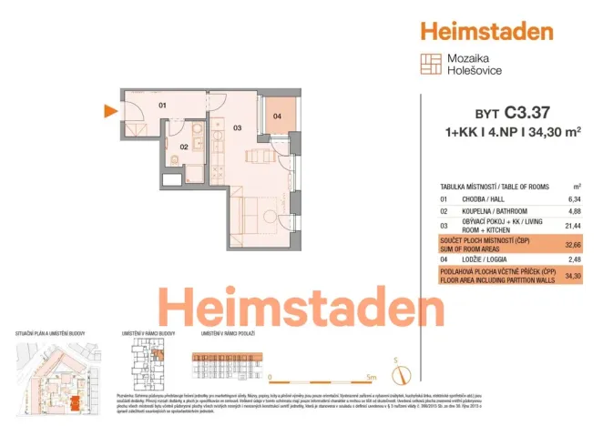 Pronájem bytu 1+kk, Praha - Holešovice, Vrbenského, 34 m2