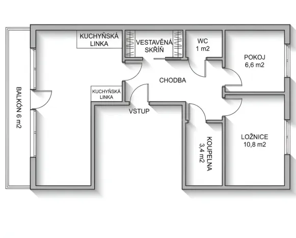 Pronájem bytu 2+1, Praha, Fričova, 54 m2