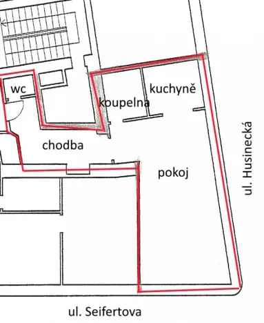 Pronájem bytu 1+kk, Praha - Žižkov, Seifertova, 50 m2