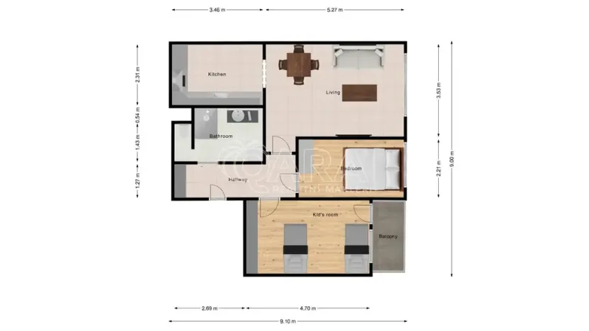 Pronájem bytu 3+kk, Praha - Kamýk, Papírníkova, 74 m2