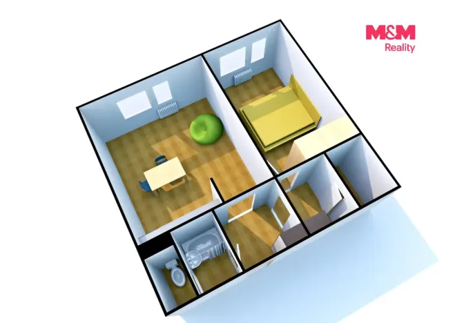 Pronájem bytu 2+kk, Ústí nad Labem - Bukov, Na Kohoutě, 42 m2