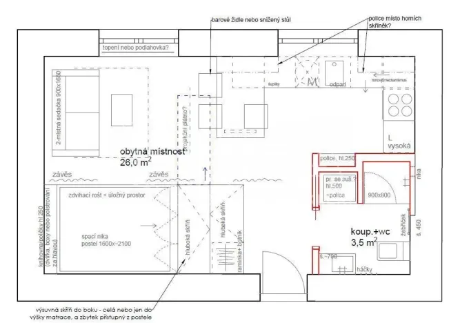 Prodej bytu 1+kk, Neratovice, Školní, 30 m2