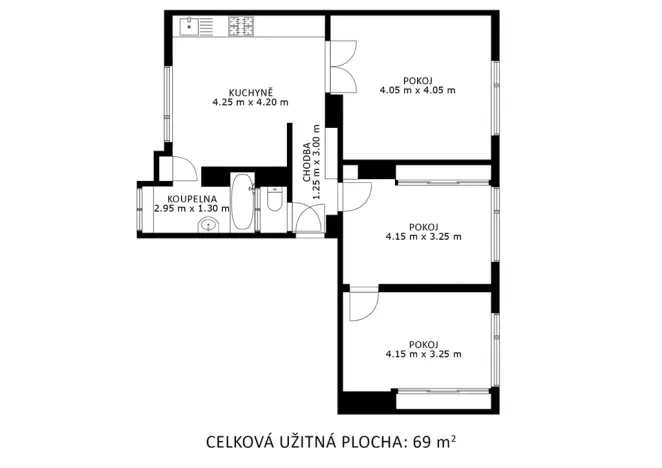 Prodej bytu 3+1, Přibice, 69 m2