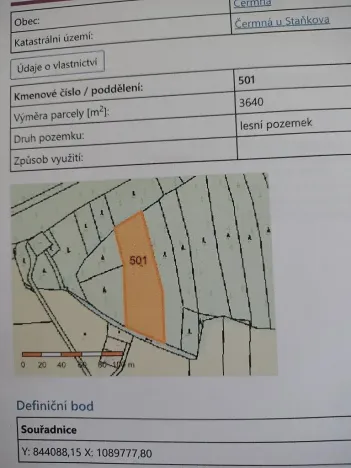 Prodej lesa, Čermná, 11600 m2