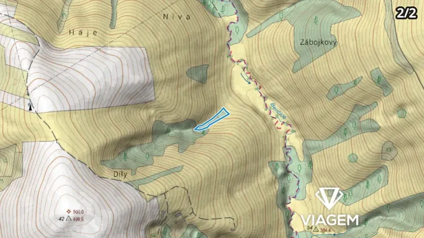 Prodej podílu zahrady, Újezd, 883 m2