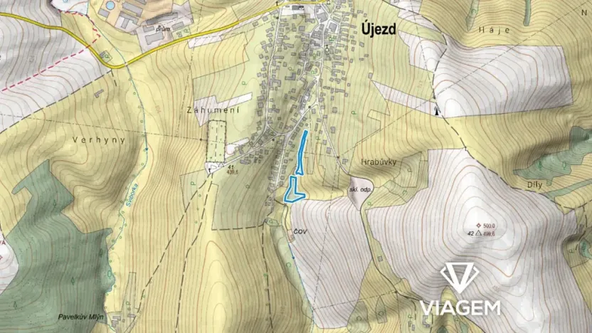 Prodej podílu zahrady, Újezd, 535 m2