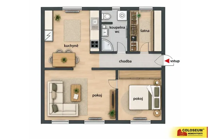 Prodej bytu 2+1, Uherský Brod, 69 m2