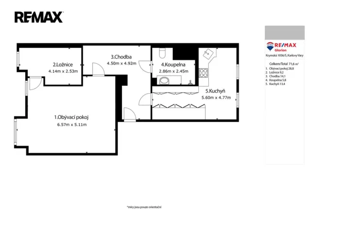 Prodej bytu 2+1, Karlovy Vary, nábřeží Jana Palacha, 72 m2