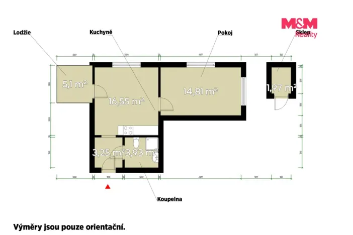 Pronájem bytu 2+kk, Plzeň - Jižní Předměstí, U Borských kasáren, 44 m2