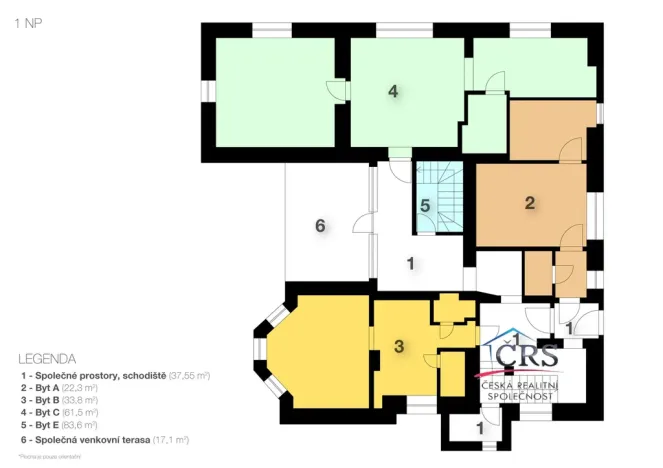 Prodej bytu 1+kk, Mělník, Rozhled, 22 m2
