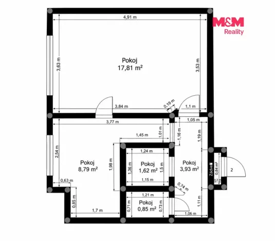 Prodej bytu 1+1, Ostrava - Poruba, Větrná, 37 m2