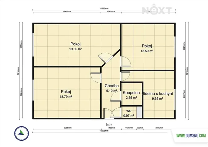 Prodej bytu 3+1, Šumperk, Revoluční, 74 m2