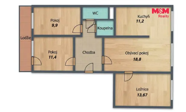Prodej bytu 4+1, Praha - Podolí, Pujmanové, 78 m2