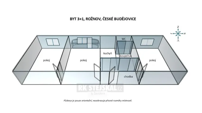 Pronájem bytu 3+1, České Budějovice - České Budějovice 7, Antala Staška, 69 m2