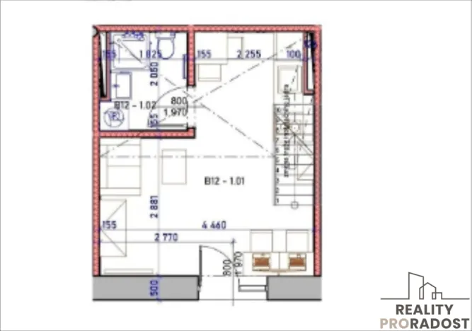 Pronájem bytu 1+kk, Brno, Hybešova, 22 m2
