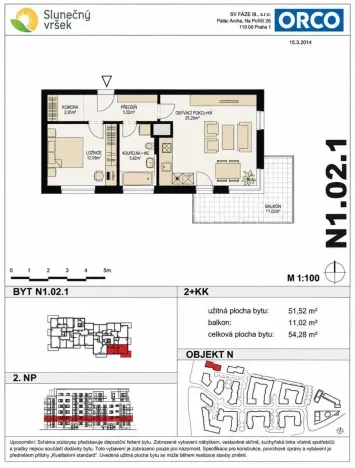 Pronájem bytu 2+kk, Praha - Hostivař, Rižská, 51 m2