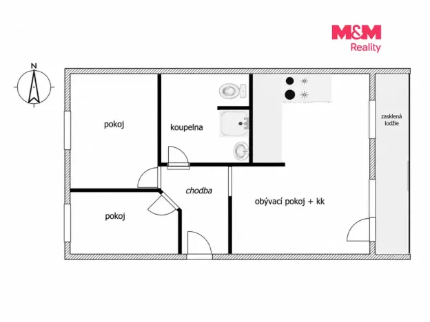 Prodej bytu 3+kk, Praha - Prosek, Veltruská, 54 m2