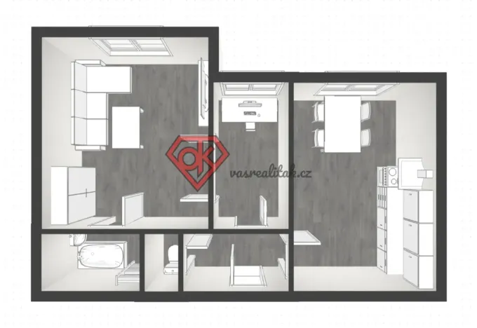 Pronájem bytu 2+1, Ústí nad Orlicí, T. G. Masaryka, 52 m2