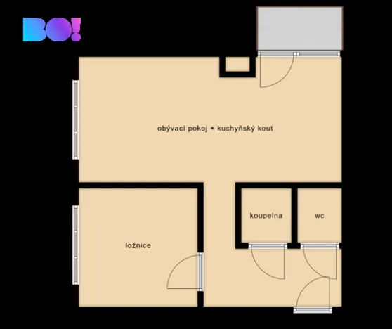 Pronájem bytu 2+kk, Ostrava, Řecká, 44 m2