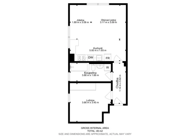 Prodej bytu 2+kk, Praha - Břevnov, Bělohorská, 46 m2