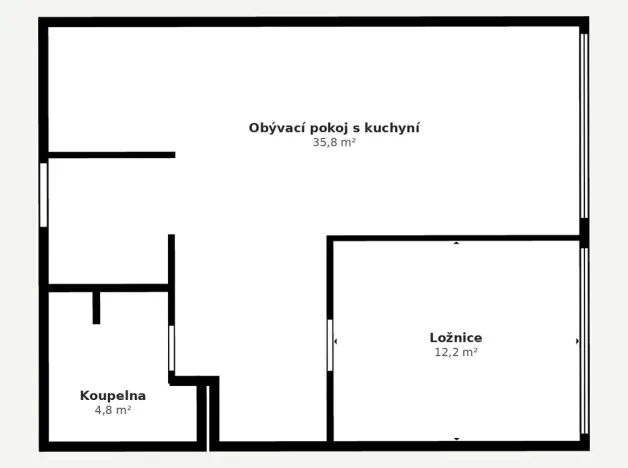 Pronájem bytu 2+kk, Brno, Fryčajova, 55 m2