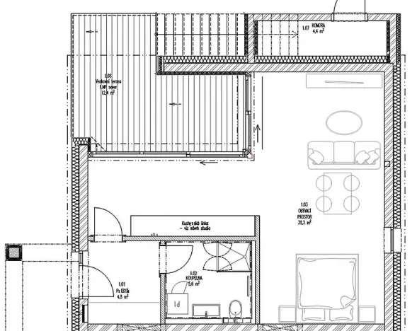 Pronájem bytu 1+kk, Praha - Újezd nad Lesy, Staroújezdská, 60 m2