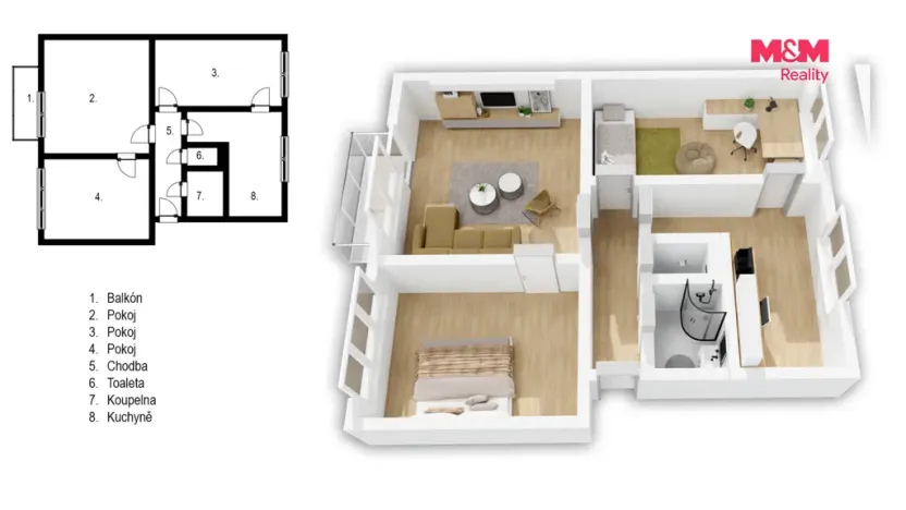 Prodej bytu 3+1, Chrudim - Chrudim IV, Na Rozhledně, 70 m2