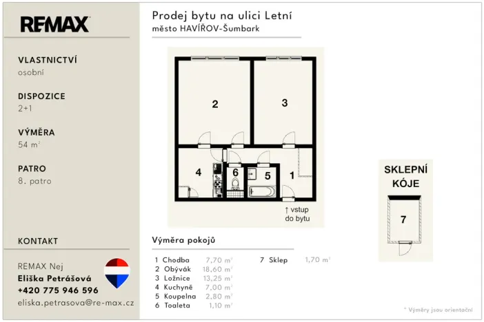 Prodej bytu 2+1, Havířov - Šumbark, Letní, 50 m2