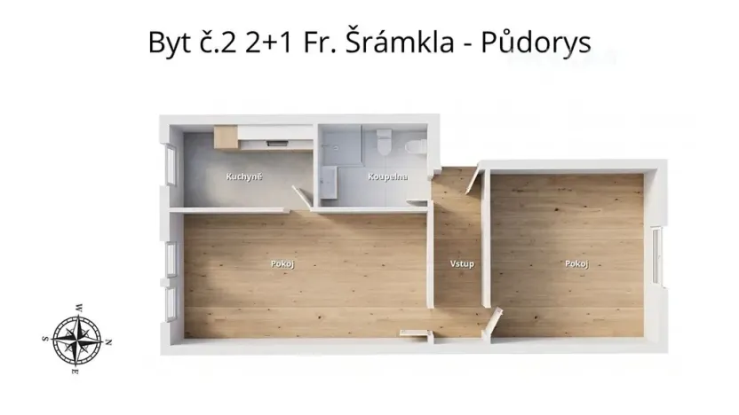 Pronájem bytu 2+1, České Budějovice, Fráni Šrámka, 70 m2