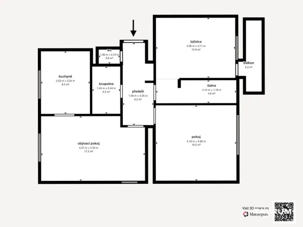 Pronájem bytu 3+kk, Plzeň - Doudlevce, Malostranská, 82 m2