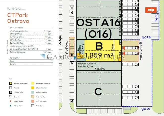 Pronájem skladu, Ostrava - Hrabová, Na Rovince, 1500 m2