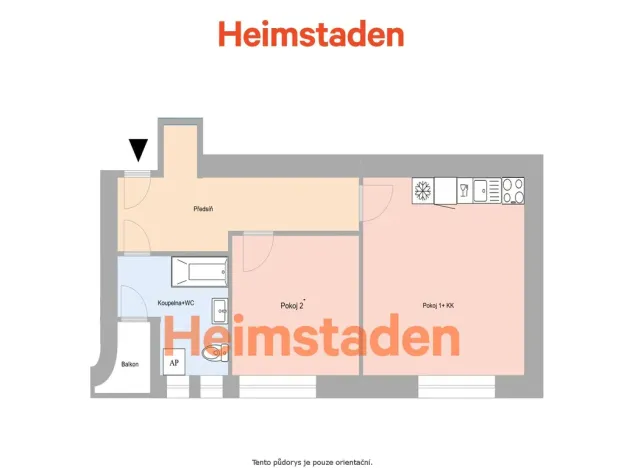 Pronájem bytu 2+kk, Ostrava - Kunčičky, Nadační, 46 m2