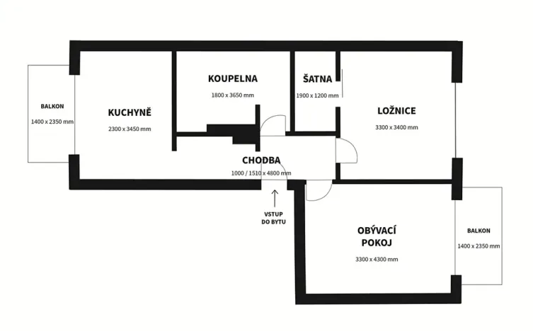 Prodej bytu 2+1, Šumperk, Evaldova, 52 m2
