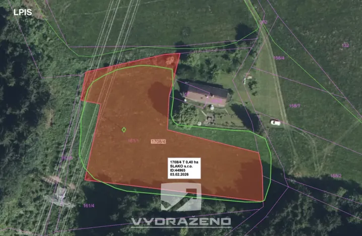 Prodej louky, Slaná - Hořensko, 3520 m2