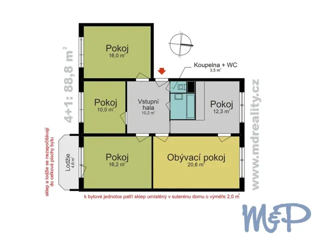 Prodej bytu 4+1, Třebíč, Novodvorská, 88 m2