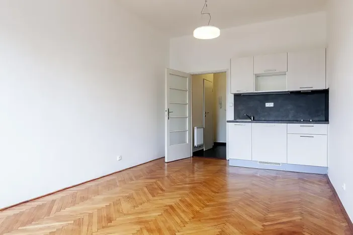 Pronájem bytu 1+kk, Praha - Vršovice, Rybalkova, 26 m2