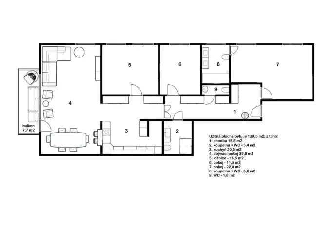 Prodej bytu 4+kk, Praha - Vokovice, Irská, 140 m2