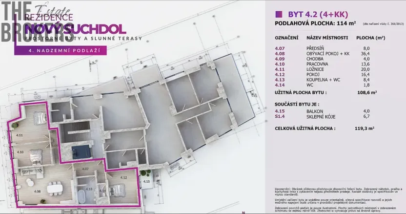 Prodej bytu 4+kk, Praha - Suchdol, U hotelu, 119 m2