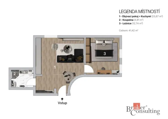 Prodej bytu 2+kk, Ostrava - Slezská Ostrava, Na Jánské, 41 m2