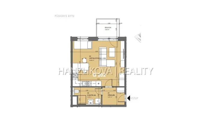 Pronájem bytu 1+kk, České Budějovice - České Budějovice 2, České Vrbné, 40 m2