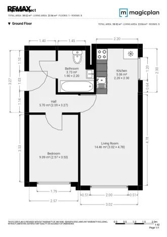 Pronájem bytu 2+kk, Praha - Michle, V zápolí, 40 m2