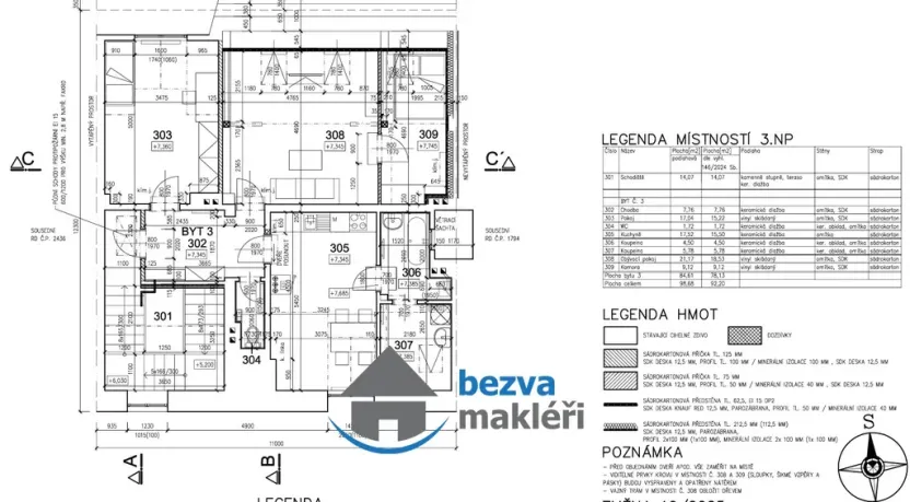 Pronájem bytu 3+1, Pardubice, K Višňovce, 88 m2