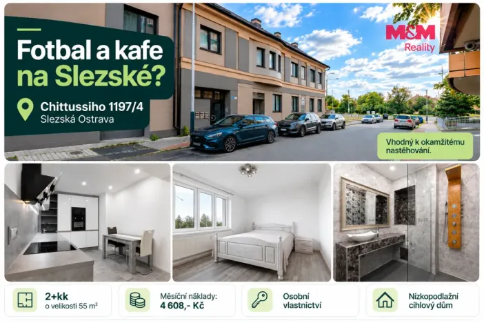 Prodej atypického bytu, Ostrava - Slezská Ostrava, Chittussiho, 55 m2